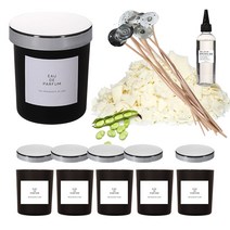 소이 캔들 만들기 3온스 블랙무광실버 5개 세트 DIY 키트, A003 패출리가든세이지
