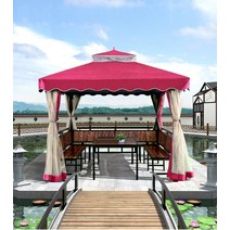 조립식 원두막 정자 가격 야외 안뜰 테라스 지붕 작은 별장 작은 안뜰 정원 디자인 레저 간단한 가정 사각형, 천 캐노피가있는 4 모퉁이 정자의 고전적인 스타일