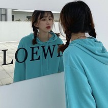 여학생 긴팔 후드 스웨터 민트색 화이트 모자 티셔츠