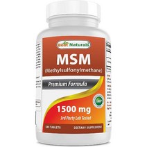 미국 베스트 내추럴 MSM 1500mg 180정, 120정, 2kg
