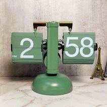 엠스퀘어 차라락 레트로 아날로그 감성 인테리어 플립시계 집들이선물 탁상시계, 그린, 03. 유니크 믹스