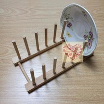 원목 접시정리대 꽂이 수납 카페 우드 디쉬 접시랙 1P
