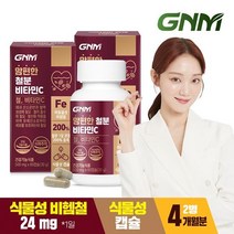 [총 4개월분]GNM 비헴철 임산부 철분 비타민C 2병 철분제, 단품