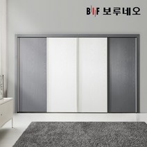 보루네오 샤크 슬라이딩 붙박이장 240cm, 오크그레이 240cm