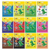 아모스 아이폼 50g 파우치 12색 칼라폼클레이 지퍼백 어린이집 유치원 초등학교 만들기재료 볼클레이 구슬클레이 구슬점토, 형광연두, 10개