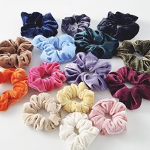 노이드비 심플 무지벨벳 헤어 곱창밴드 머리끈 헤어끈 랜덤세트