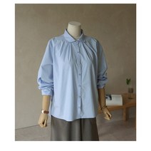 (고급진남방)bi 랑방 스티치 코튼 블라우스 구호 자수 린넨 셔츠