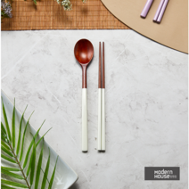 [모던하우스 창원점]자연옻칠 한입에쏙 컬러 수저세트cream white_WO1023001, 단품, 선택:단일상품