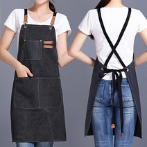OMT 캔버스 데님 앞치마 카페 공방 바리스타 화방 어린이집 OKA-AP150, 블랙