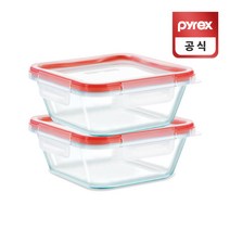 코렐 파이렉스 사각 프레쉬락 밀폐용기 950ml 2p세트, 단품