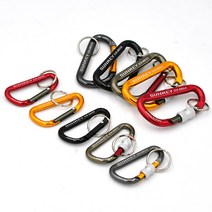 썬키 알루미늄 D형 카라비너 1P 원터치 락타입 등산고리 캠핑고리 퀵링크, 블랙