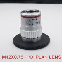Olympus 현미경용 M42 x0.75 / M42x1 인터페이스 어댑터 링으로 현미경 대물 렌즈 RMS 스레드 전송, M42X0.75-4x lens 2