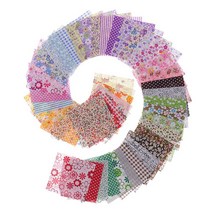 FWT 50pcs 꽃 인쇄 면화 패브릭 번들 diy 패치 워크 공예 10x10cm
