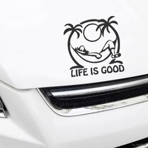 SUV 뒷유리 시공 휴양지 스티커 필름 5개 외장장식 차량용스티커 외부스티커 차량튜닝스티커 디자인스티커, 색상 / 화이트