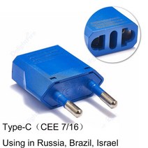 EU 전기 어댑터 US-EU 여행용 KR 플러그 전원 변환기 유로 AC 콘센트 소켓, 03 4.0mm blue_07 100pcs