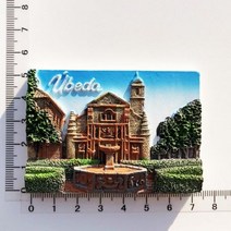 마그네틱 원형 자석판 세계 관광 냉장고 자석 Uveda 스페인 Wurzburg 독일 벨기에 Saipan Como 이탈리아 몰디브 스티커 선물, Uveda Spain