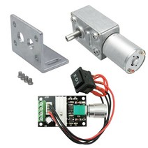DC모터 직류 소형 모터 저속 전기베이스 감속기 브래킷 세트 속도 모터 컨트롤러, 12v 90rpm, 패키지 d