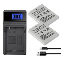 배터리 카메라용 밧데리 EN EL8 Nikon COOLPIX P1 P2 L1 L2 S1 S2 S3 S4 S5 S6 S7 S8 S9 1400mAh, 04 1Charger 2Battery