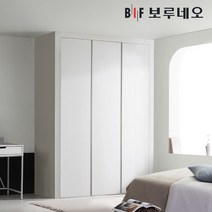 보루네오 10cm 네오 여닫이 작은방 붙박이장 5자 6자 7자, 화이트_그레이10cm