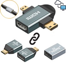 HDMI 젠더 변환 hdml 마이크로 micro 미니 잰더 연장 DP MINI 변환기 모니터 더미 to, HDMI to mini HDMI 변환젠더