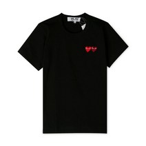 꼼데가르송 여성 더블 하트 블랙 반팔티 AZ T225 051 1