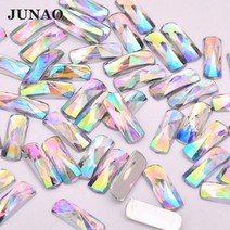 아쿠아씰 아쿠아 블루 크리스탈 플랫 백 라인석 아플리케 아크릴 보석 접착제 사각형 돌 스크랩북 납유리, Crystal AB