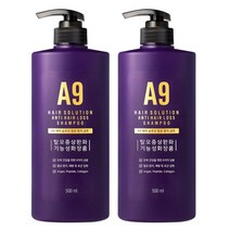 [식약처인증] A9 약산성 탈모방지 샴푸 500ml, 2개