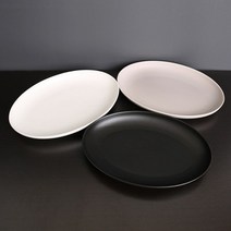 위즈라인 샐러드 타원접시 3colors, 블랙