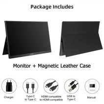 초박형 14 인치 휴대용 모니터 FHD 1080P USB 유형 C HDMI 호환 IPS 패널 디스플레이 PS4 스위치 노트북 PC 게이머, 14inch Monitor