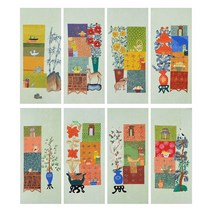 디자인 책거리도 8폭 병풍 민화 도안 민화그리기 본그림 공모전 취미 원데이클래스 수업자료, 디자인 책거리도(3), 고급 닥순지, 원본사이즈(추천)
