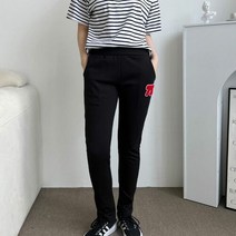 여성 세미 배기 스타일 패션 와펜 트레이닝 바지