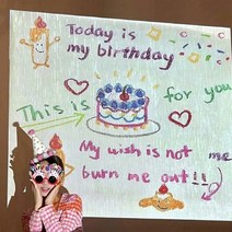 프랑온드 홈파티 생일 프로젝터 감성 파티용품 미니빔 베이지 투데이마이버스데이, 5개