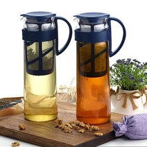 차망달린 물병1.4리터 투명한 차우림물통 용량눈금표시된 심플한