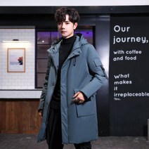 Cold Fly 남자 겨울 하프기장 도톰 방풍 기모 패딩 90% 화이트 오리털