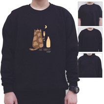 키밍 야옹이 냥이 티제작 남성긴팔티 프린트티셔츠