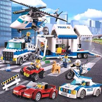 레고시티 우편차 사막랠리레이서 기차 숲속체포작전 소방본부 낚시보트 경찰서 해안경비대스타터세트 경찰견부대 헬리콥터추격전 트럭 호환블록, 이동지휘차의 고속추적【2박스】
