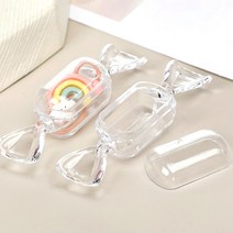 투명캔디 사탕모양 액세서리 알약보관케이스 보관함1P, 캔디모양 보관함 1P