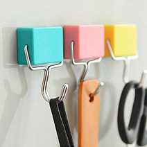 리브이마켓 파스텔 자석 후크 냉장고 다용도 열쇠 걸이 행거, 1개, 옐로우