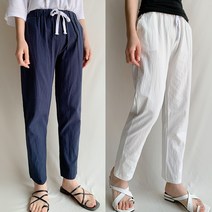 2개 여자 조거 슬랙스 배기 면 스판 바지 제이드