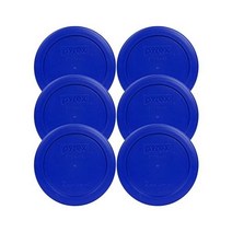 파이렉스 7200-PC 2컵 카뎃 블루 라운드 플라스틱 식품 보관 뚜껑 - 6팩, 6