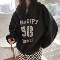 여성후드티 후드티이쁜곳 오버핏 영문 레터링 따뜻한 데일리 여자 기모 후드티