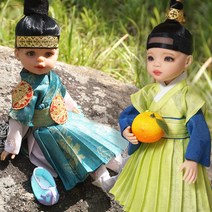 인형 한복 DIY 옷소매 준호 철릭 답호 만들기 파올라레이나 베이비돌 켄 bts 의상, 연두 철릭답호 세트