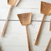 피어몰 티크나무 사각 스페츌러 볶음주걱 1p 원목 다용도 조리도구, 단품