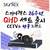 스카이렉스 QHD 초고화질 하이브리드 매장&가정용CCTV 케이블10M 풀세트 실내외겸용, 보급형 실외1개(전용 케이블 10M 아답터