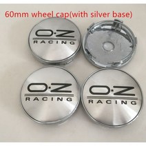 56mm 60mm OZ O.Z 로고 자동차 휠 센터 허브 캡 배지 커버 엠블럼 스티커 스타일링 액세서리 4 피스, 60mm silver black 1