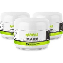 개와 고양이를 위한 mokai 치과용 물티슈 | 개 치아 청소 및 고양이 치아 청소에 좋은 클로르헥시딘이 함유 된 개 치과 물티슈 치석 구취 충치 및 치은염 예방, 150