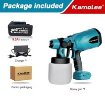 페인트분사기 페인트스프레이건 에어스프레이건 고출력 가정용 전동 페인트 스프레이어 깔끔하고 쉬운 스프레이 초보자에게 꼭 맞는 제품, Blue One Battery+미국 플러그