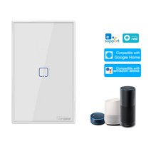 SONOFF T2US1C-TX 1 Gang 스마트 WiFi 벽 전등 스위치 433MHz RF 원격 제어 APP / 터치 컨트롤 타이머 미국 표준 패널 Google Home Nest 및 Alexa와 호환, 1개