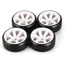 rc 휠 타이어 4Pcs RC 드리프트 자동차 바퀴 세트 하드 Kyosho MST Yokomo 3 레이싱 HSP Tamiya DS5 Drifting USUKANI, 화이트-A