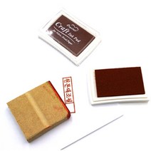 휴대용 색깔 인주 갈색 브라운 도장밥 수탬푸페드 칼라